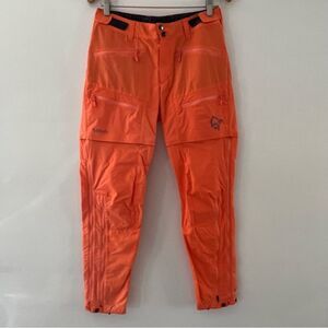Norrona Bitihorn Zip Off Pants Orange Size Small Hiking Outdoor Gorpcore